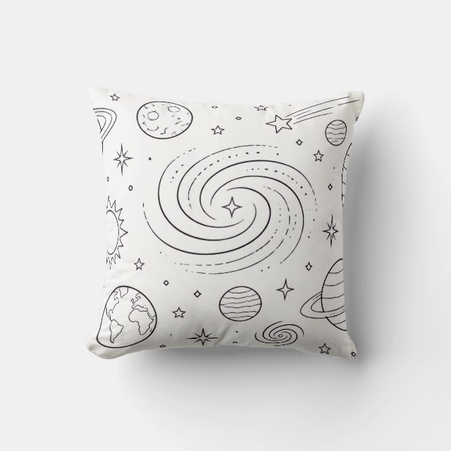 Celestial Coloring Book Pillow | Galaxy (Front)