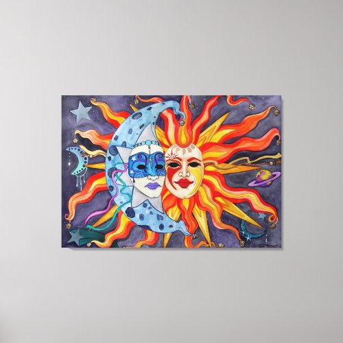 Celestial Comedy and Tragedy Canvas Print