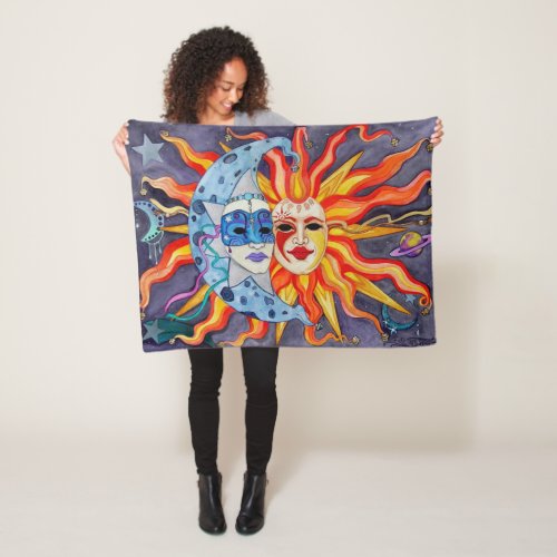 Celestial Comedy and Tragedy Fleece Blanket