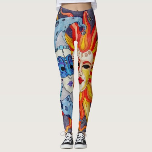 Celestial Comedy and Tragedy Leggings