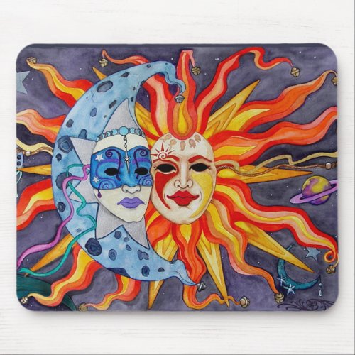 Celestial Comedy and Tragedy Mouse Pad