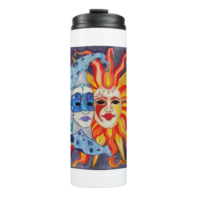 Celestial Comedy and Tragedy Thermal Tumbler (Front)