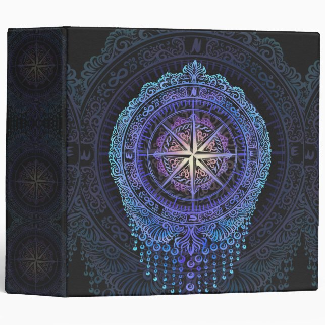 Celestial Compass Mandala 3 Ring Binder (Front/Spine)