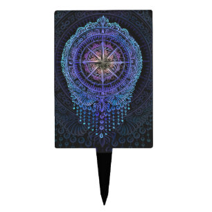 Celestial Compass Mandala Cake Topper