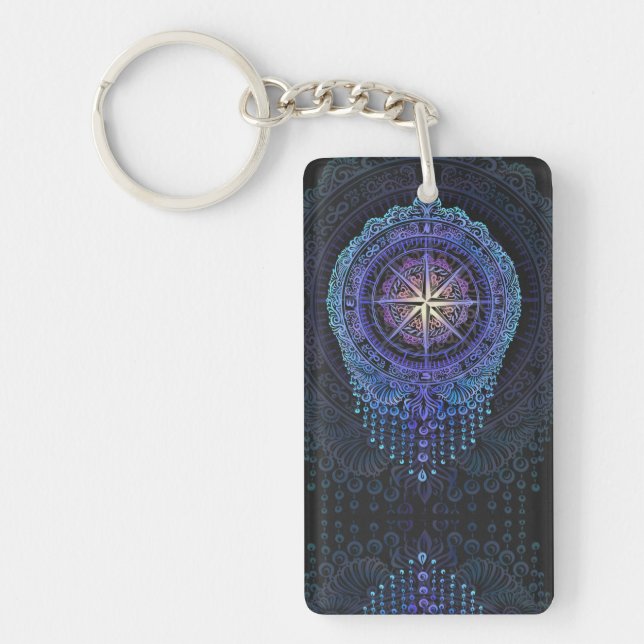 Celestial Compass Mandala Keychain (Front)