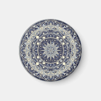 Celestial Compass Mandala Star Pattern Art Magnet