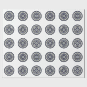 Celestial Compass Mandala Star Pattern Art Wrapping Paper