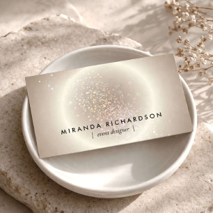 Celestial Confetti Glow Gold Business Card