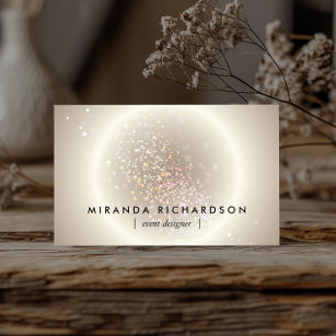 Celestial Confetti Glow Gold Event Planner Business Card