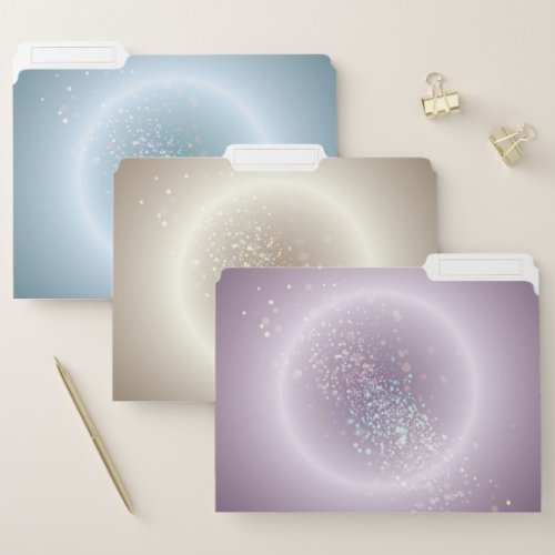 Celestial Confetti Glow Gold Purple Blue File Folder