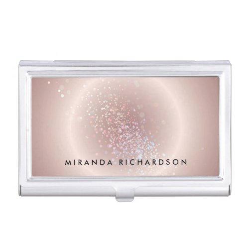 Celestial Confetti Glow Pink Case For Business Cards
