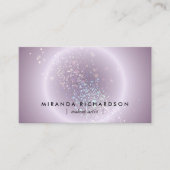 Celestial Confetti Glow Purple Business Card (Front)