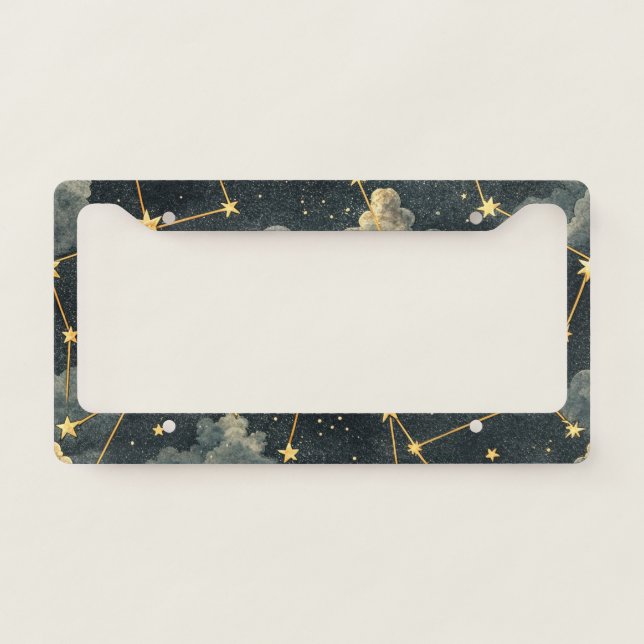 Celestial Constellation Star Pattern (1) License Plate Frame (Front)