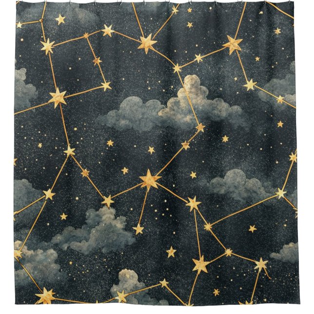 Celestial Constellation Star Pattern (1) Shower Curtain (Front)