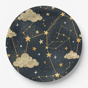 Celestial Constellation Star Pattern (2) Paper Plates