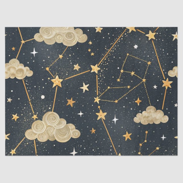 Celestial Constellation Star Pattern (2) Tissue Paper (Front)
