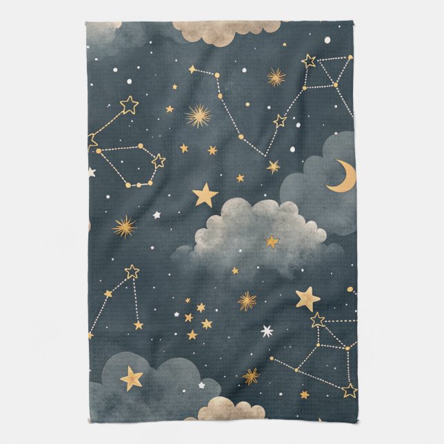 Celestial Constellation Star Pattern (5) Kitchen Towel (Vertical)