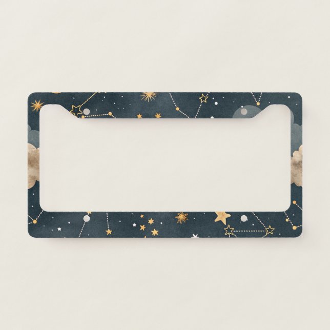 Celestial Constellation Star Pattern (5) License Plate Frame (Front)