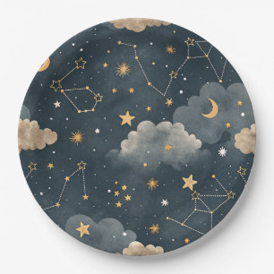 Celestial Constellation Star Pattern (5) Paper Plates