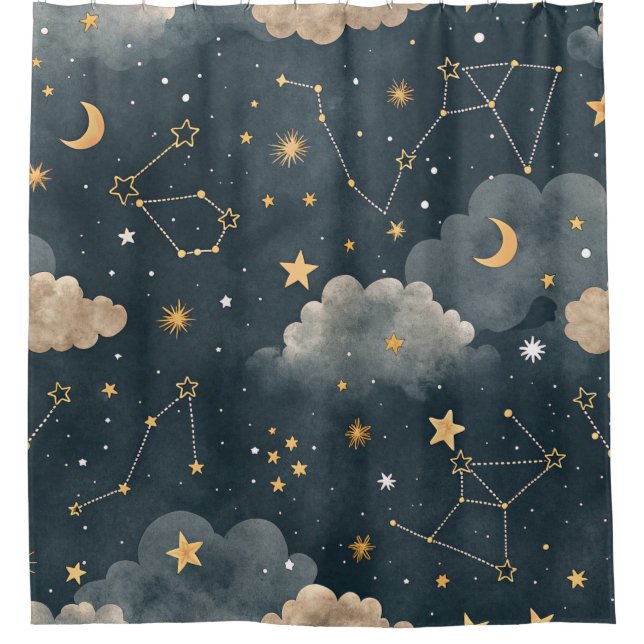 Celestial Constellation Star Pattern (5) Shower Curtain (Front)