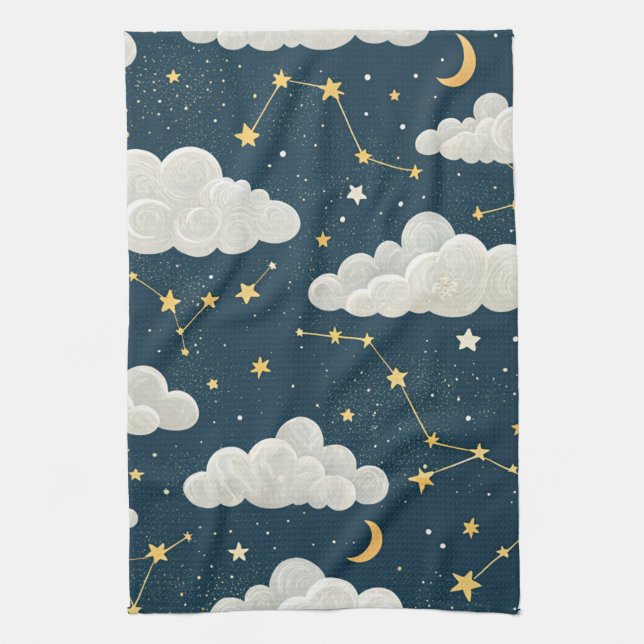 Celestial Constellation Star Pattern (6) Kitchen Towel (Vertical)