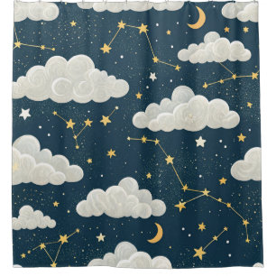 Celestial Constellation Star Pattern (6) Shower Curtain