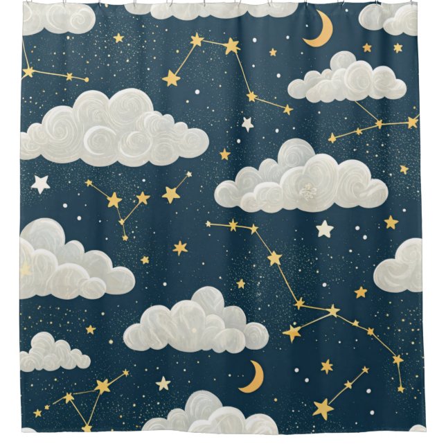 Celestial Constellation Star Pattern (6) Shower Curtain (Front)