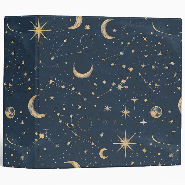 Celestial Constellation - Starry Night (1) 3 Ring Binder (Front/Spine)