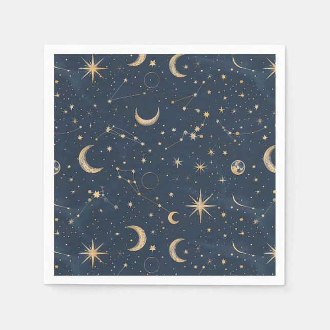 Celestial Constellation - Starry Night (1) Napkins (Front)