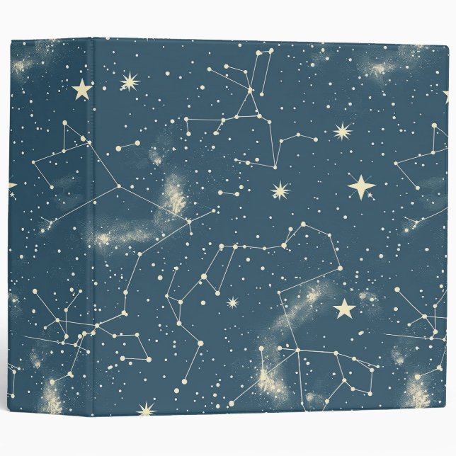 Celestial Constellation - Starry Night (2) 3 Ring Binder (Front/Spine)