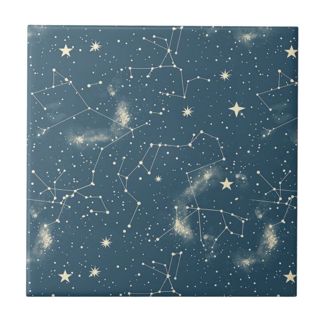 Celestial Constellation - Starry Night (2) Ceramic Tile (Front)