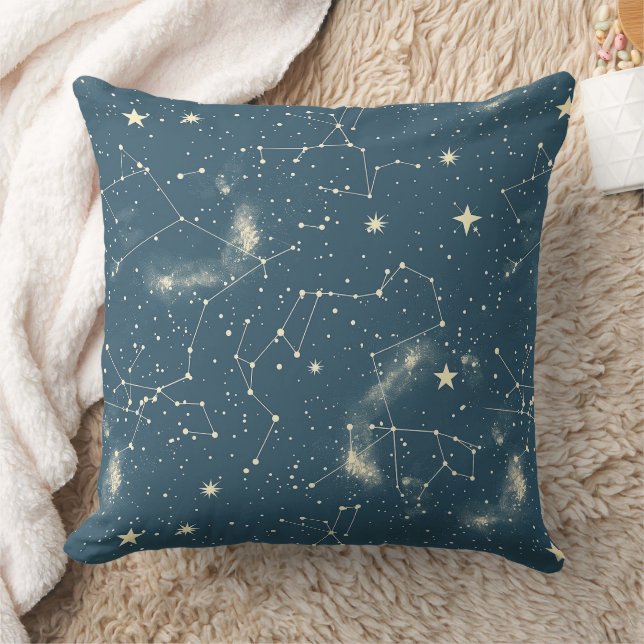 Celestial Constellation - Starry Night (2) Throw Pillow (Blanket)
