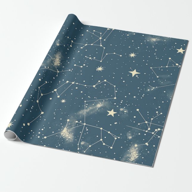 Celestial Constellation - Starry Night (2) Wrapping Paper (Unrolled)