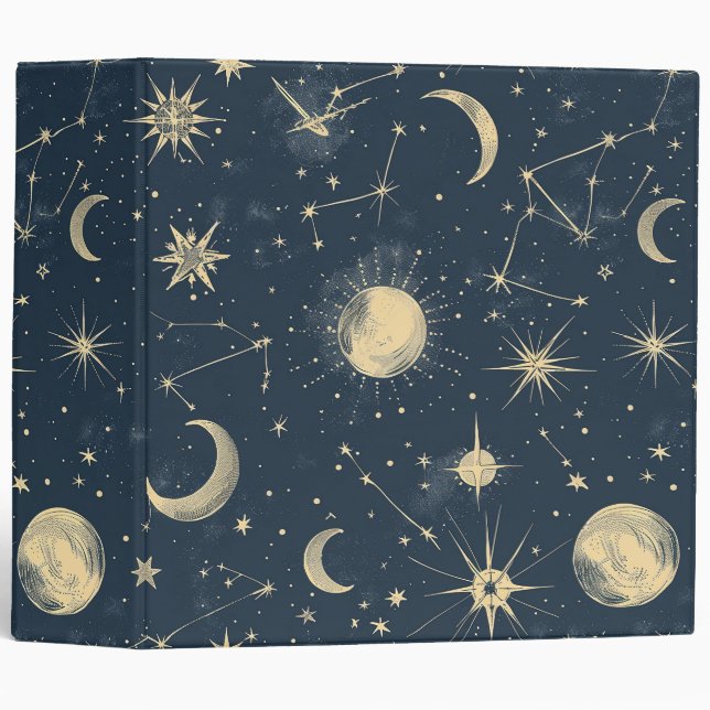 Celestial Constellation - Starry Night (3) 3 Ring Binder (Front/Spine)
