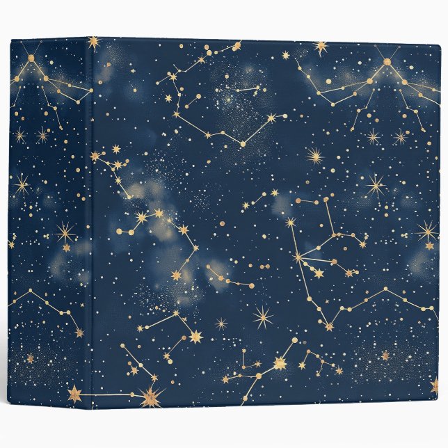 Celestial Constellation - Starry Night 3 Ring Binder (Front/Spine)