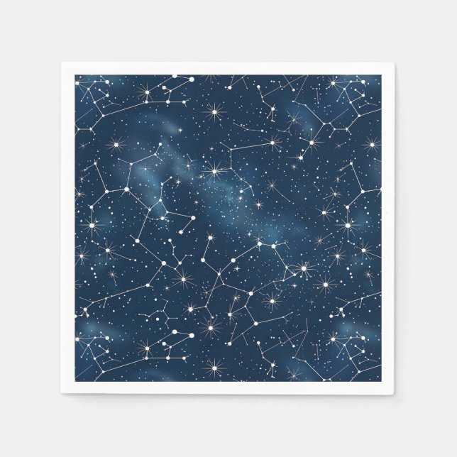 Celestial Constellation - Starry Night (4) Napkins (Front)