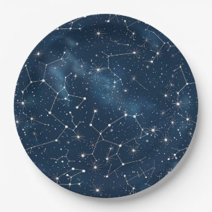 Celestial Constellation - Starry Night (4) Paper Plates