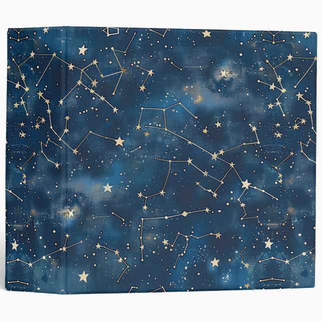 Celestial Constellation - Starry Night (6) 3 Ring Binder (Front/Spine)