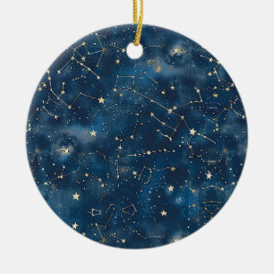 Celestial Constellation - Starry Night (6) Ceramic Ornament