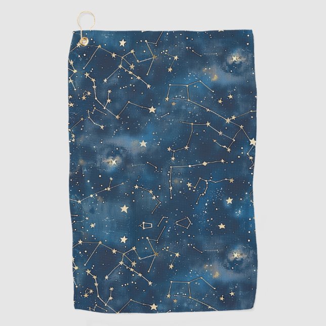 Celestial Constellation - Starry Night (6) Golf Towel (Front)