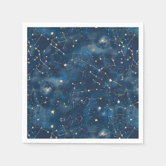 Celestial Constellation - Starry Night (6) Napkins (Front)