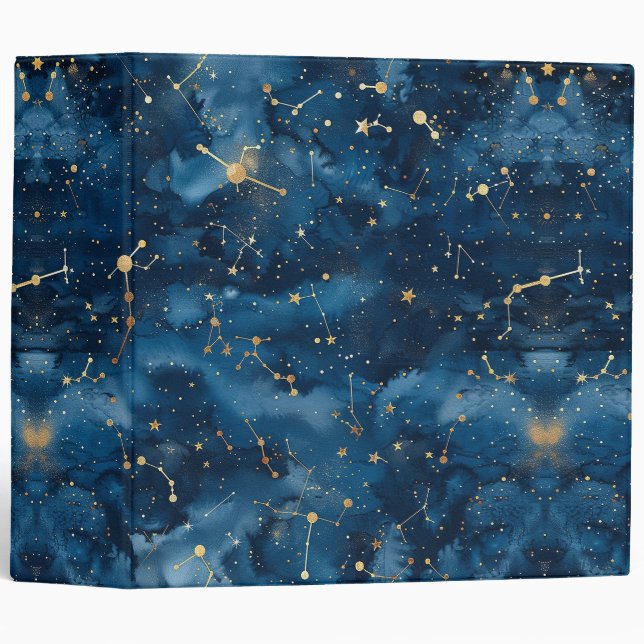 Celestial Constellation - Starry Night (7) 3 Ring Binder (Front/Spine)