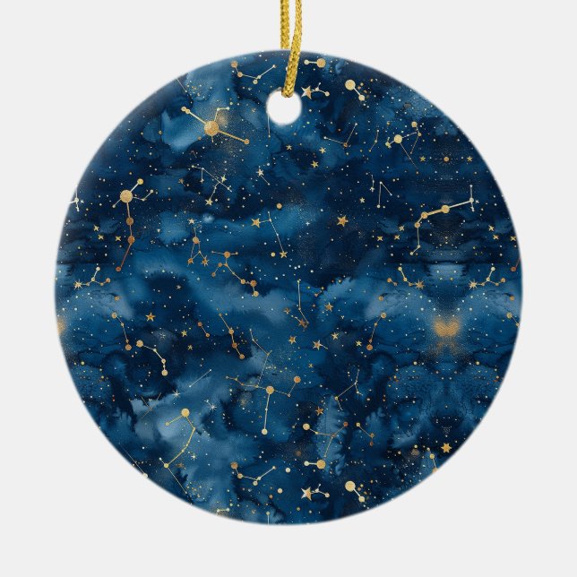 Celestial Constellation - Starry Night (7) Ceramic Ornament (Front)