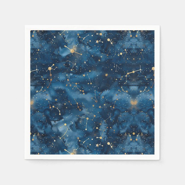 Celestial Constellation - Starry Night (7) Napkins (Front)