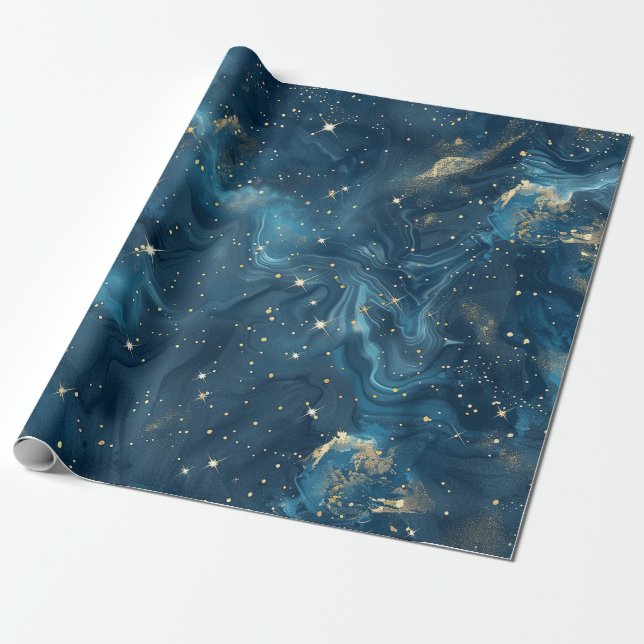 Celestial Constellation - Starry Night (8) Wrapping Paper (Unrolled)