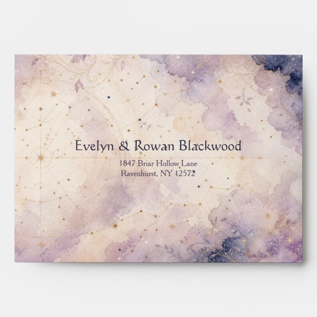 Celestial Constellation Wedding Envelope (Front)