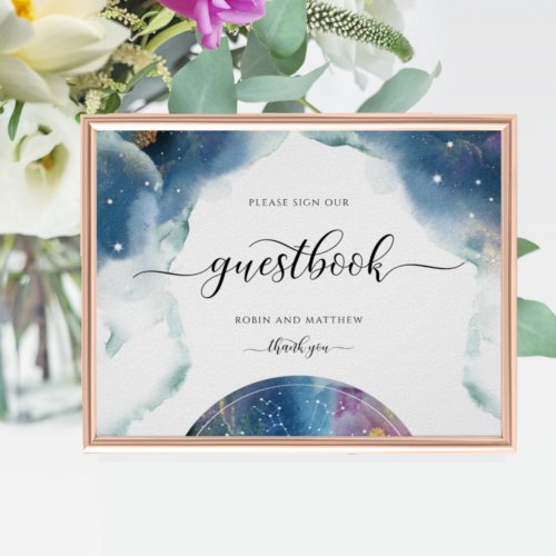 Celestial Constellations Starry Guestbook Sign