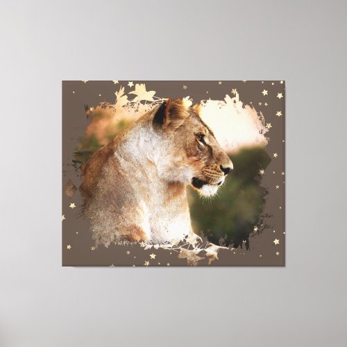  Celestial Cosmic Art AP23 Artistic LIONESS  Canvas Print