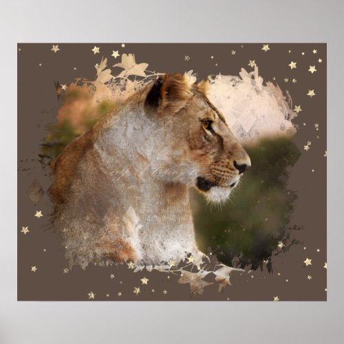  Celestial Cosmic Art AP23 Artistic LIONESS  Poster