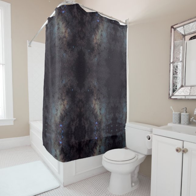 Celestial Cosmic Galaxy Pattern Shower Curtain (In Situ)
